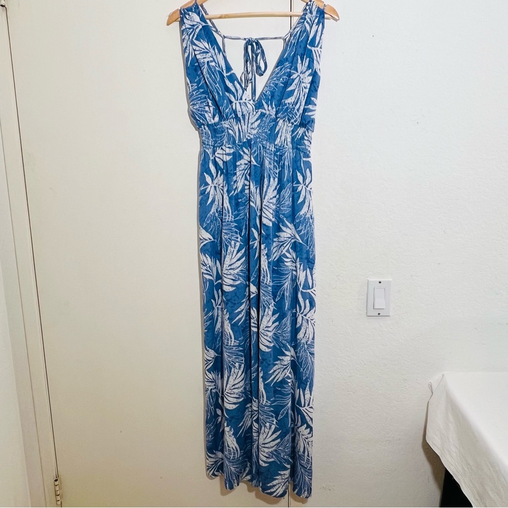 Timing Blue and White Maxi Dress